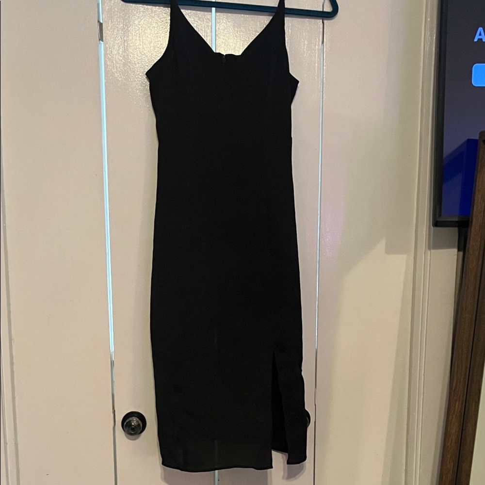 Express Black Midi Dress with Slit
